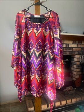 Umgee Red & Purple Blouse/Dress